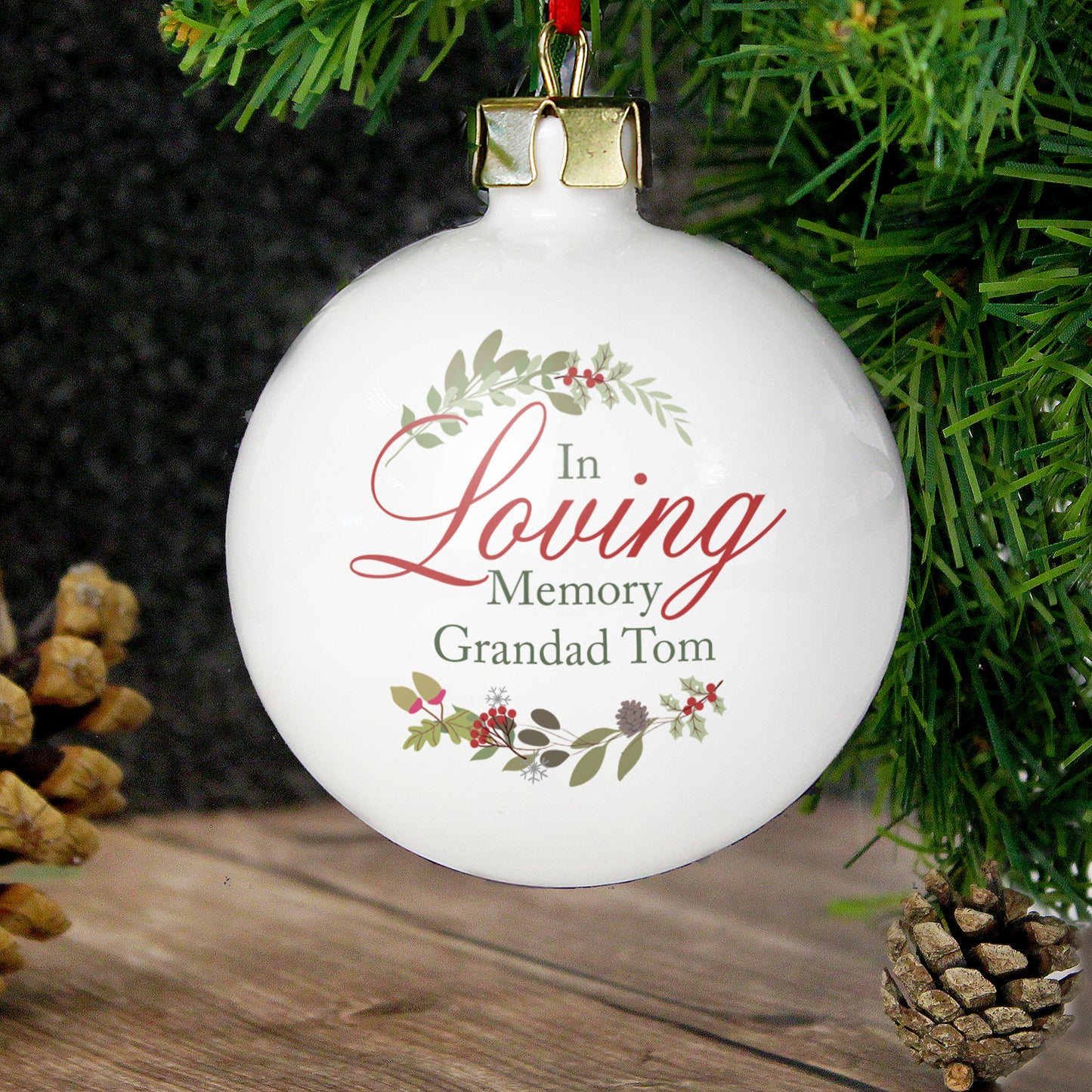 Personalised In Loving Memory Wreath Bauble - image 3