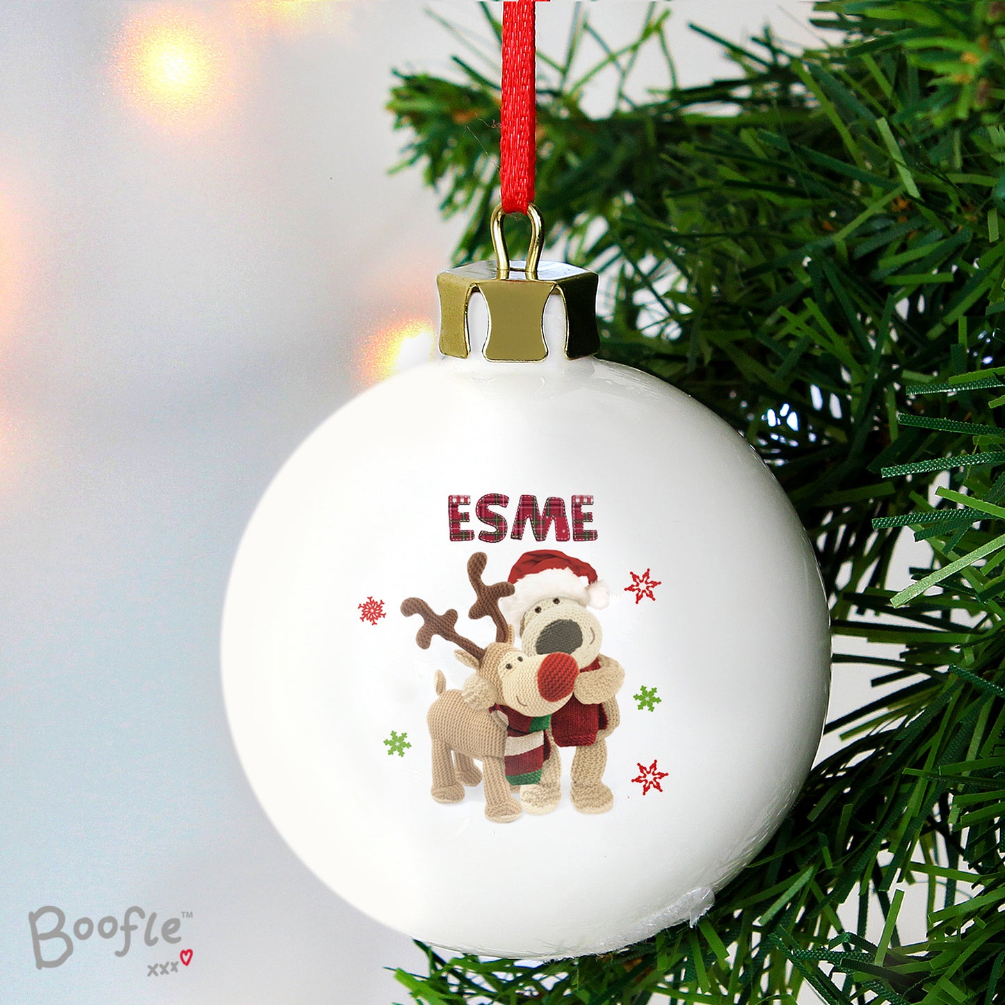 Personalised Boofle Christmas Reindeer Bauble - image 5
