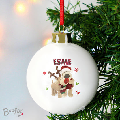 Personalised Boofle Christmas Reindeer Bauble - image 5