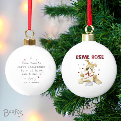 Personalised Boofle My 1st Christmas Bauble from Heartfelt Gifts