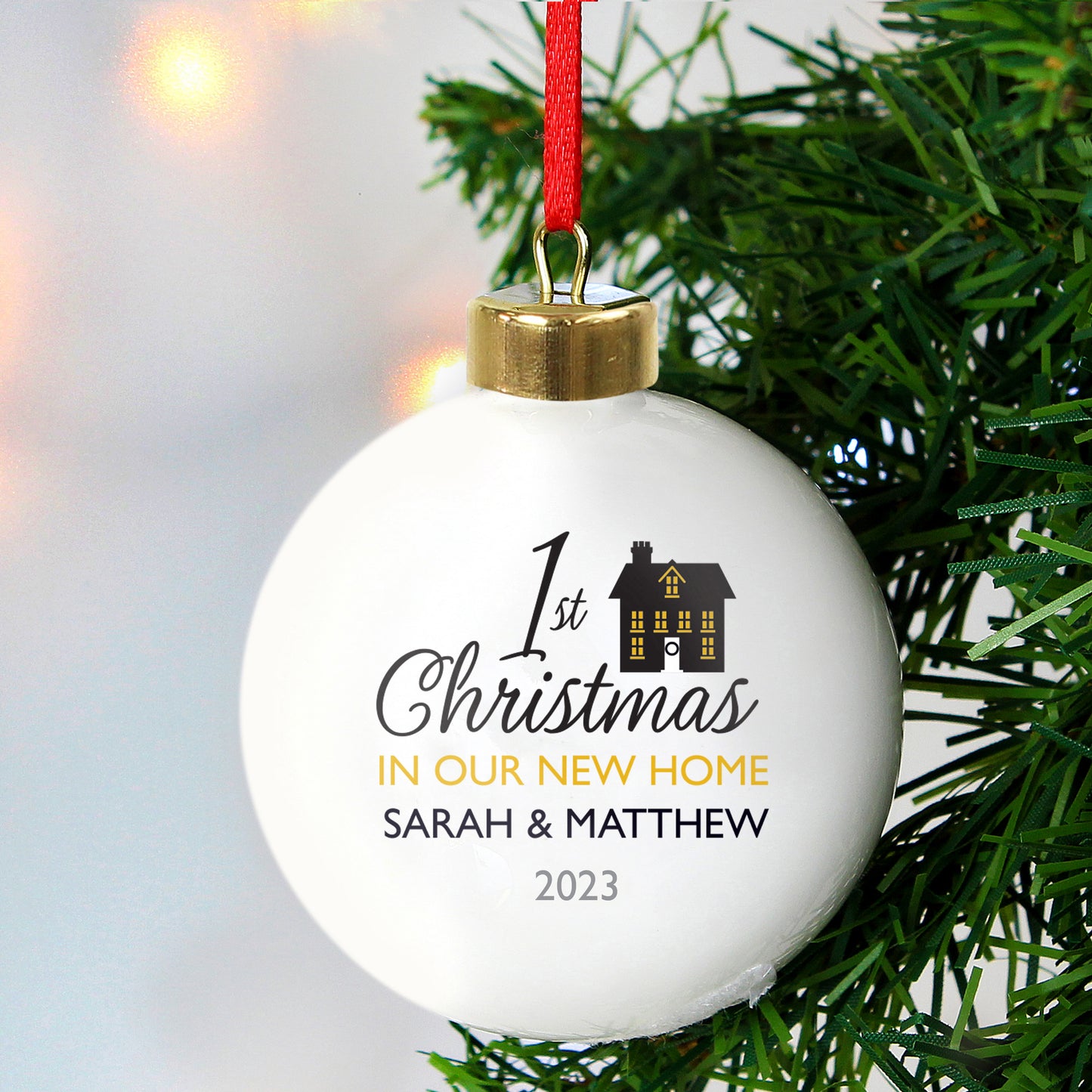 Personalised 1st Christmas in Our New Home Bauble - image 2