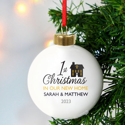 Personalised 1st Christmas in Our New Home Bauble - image 2