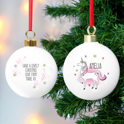 Personalised Unicorn Bauble from Heartfelt Gifts