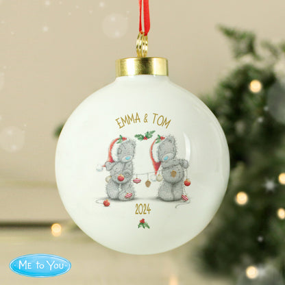 Personalised Me to You Christmas Couple's Bauble - image 2
