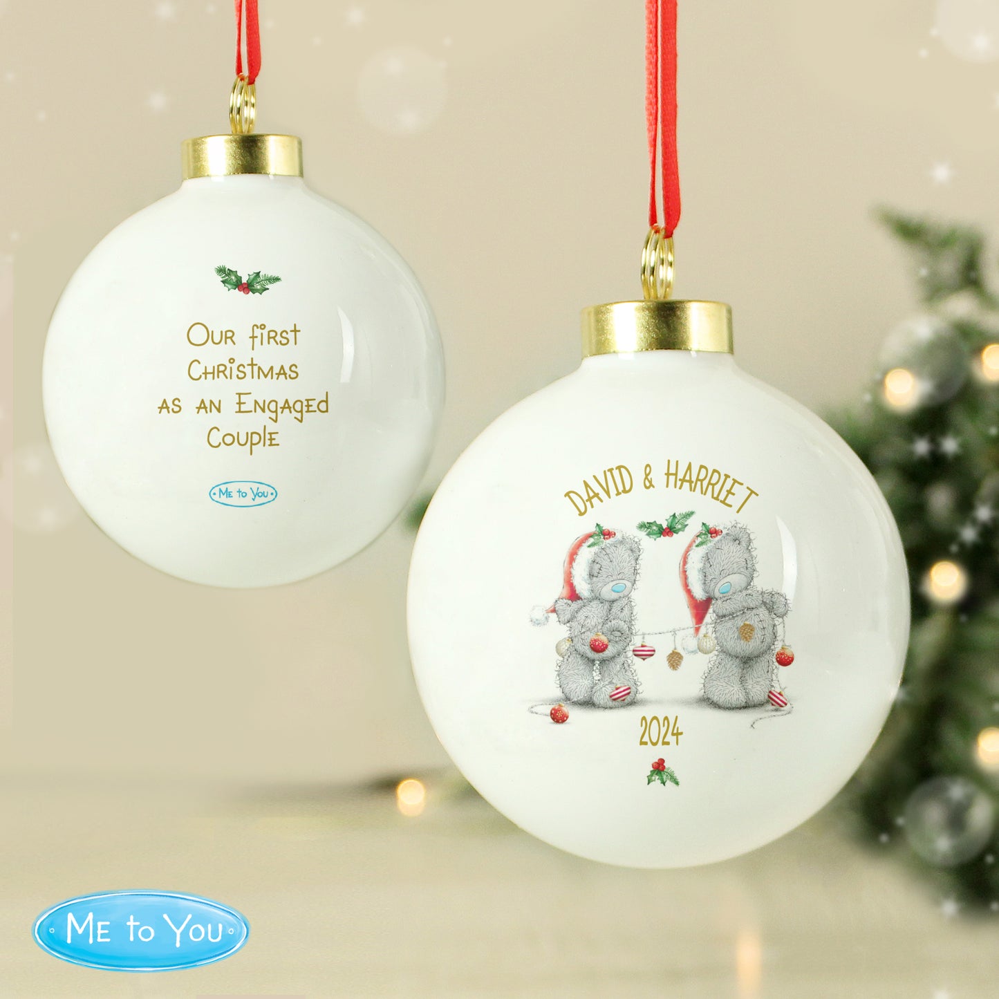 Personalised Me to You Christmas Couple's Bauble - image 3