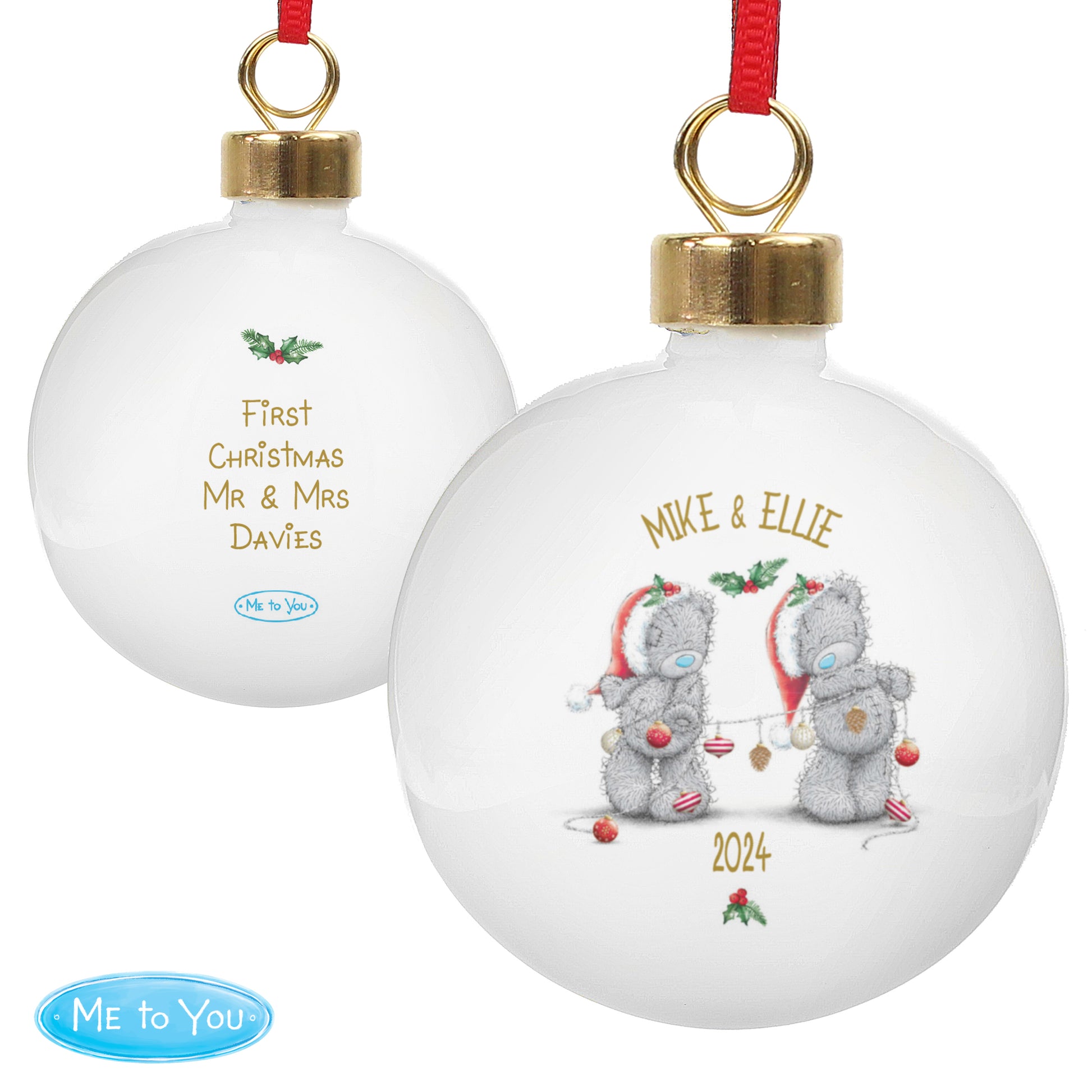 Personalised Me to You Christmas Couple's Bauble - image 4
