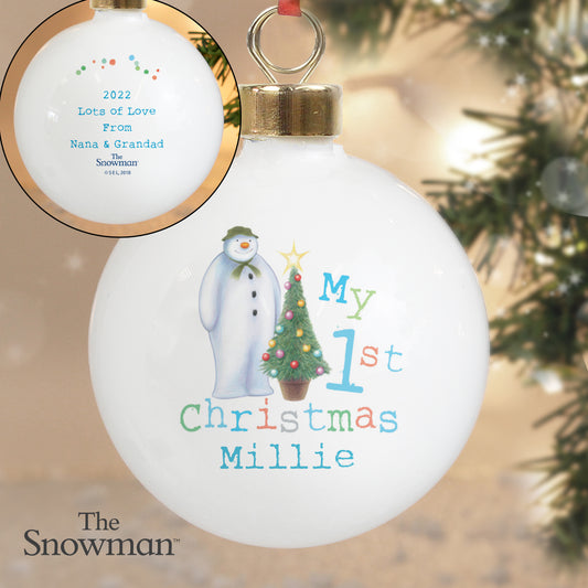 Personalised The Snowman My 1st Christmas Bauble - image 2