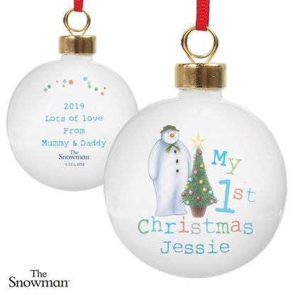 Personalised The Snowman My 1st Christmas Bauble - image 5