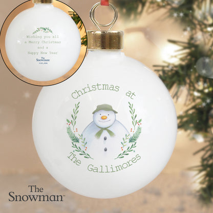 Personalised The Snowman Winter Garden Bauble - image 2