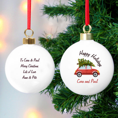 Personalised 'Driving Home For Christmas' Bauble from Heartfelt Gifts
