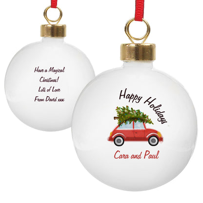 Personalised 'Driving Home For Christmas' Bauble - image 2