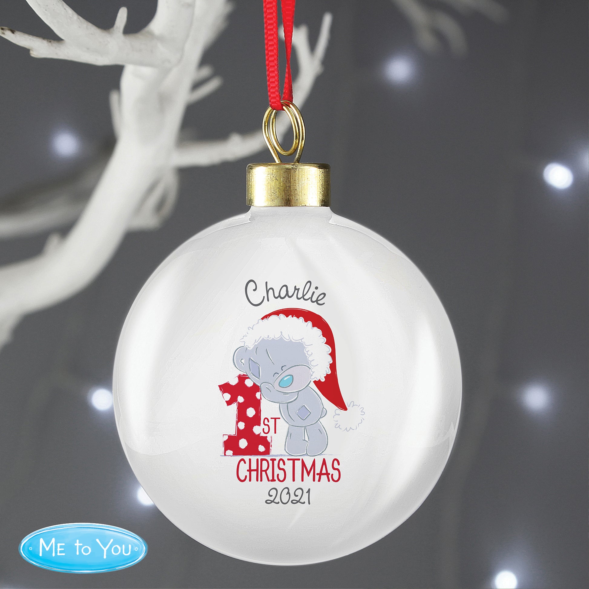 Personalised Tiny Tatty Teddy 'My 1st Christmas' Bauble - image 2