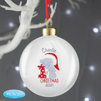 Personalised Tiny Tatty Teddy 'My 1st Christmas' Bauble - image 2