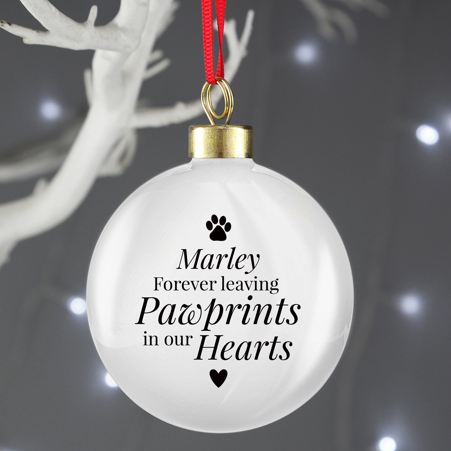 Personalised Pawprints Memorial Bauble from Heartfelt Gifts