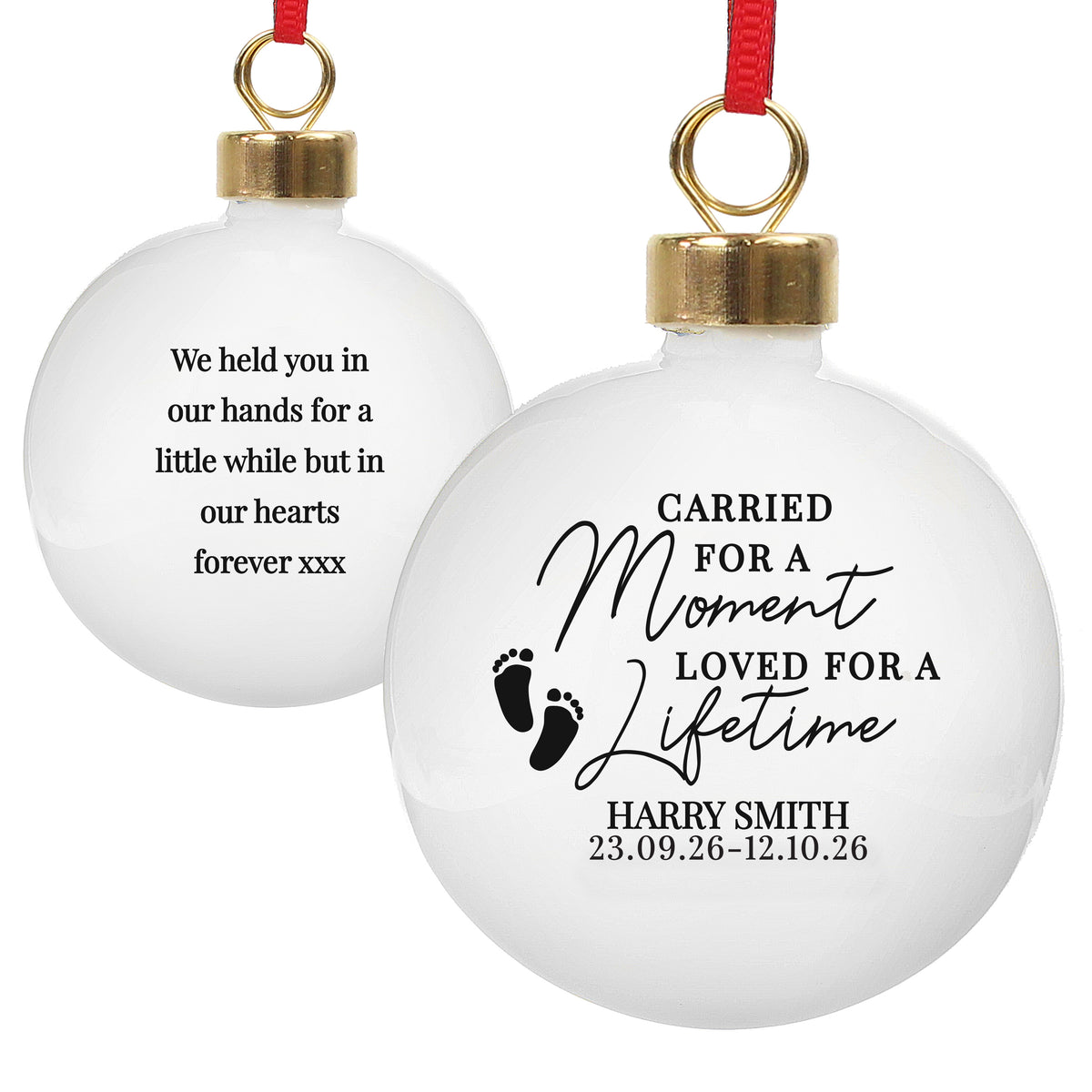 Personalised Carried For A Moment Bauble - image 3