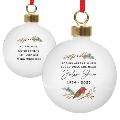 Personalised Robin Bauble - image 3