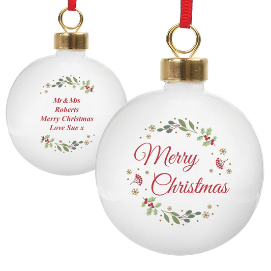 Personalised Merry Christmas Bauble - image 5
