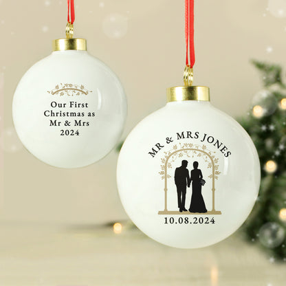 Personalised Mr & Mrs Bauble from Heartfelt Gifts