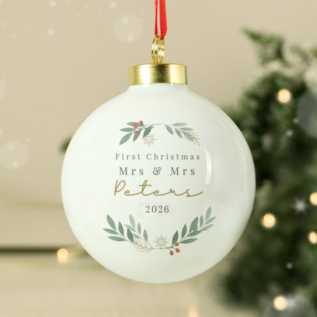 Personalised Christmas Foliage Bauble from Heartfelt Gifts