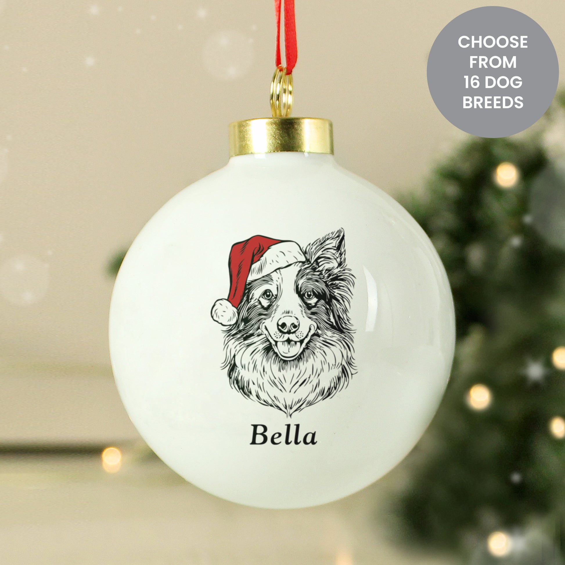 Personalised Dog Breed Christmas Bauble from Heartfelt Gifts