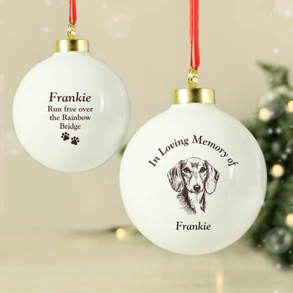 Personalised Memorial Dog Breed Bauble from Heartfelt Gifts
