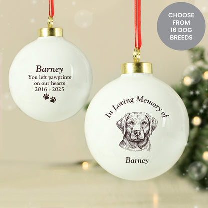 Personalised Memorial Dog Breed Bauble - image 4
