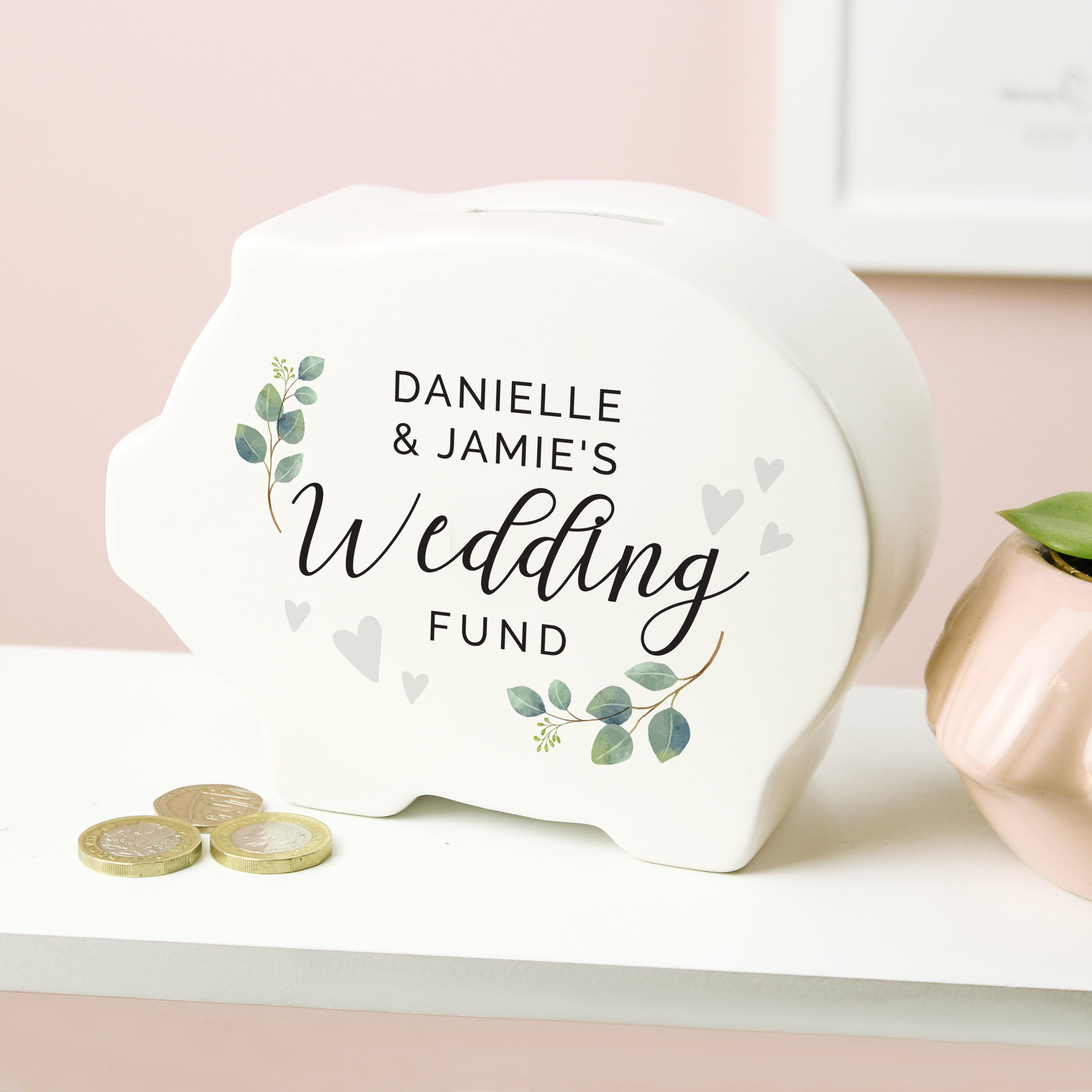 Personalised Wedding Piggy Bank from Heartfelt Gifts
