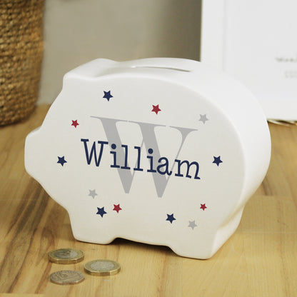 Personalised Name & Initial Piggy Bank from Heartfelt Gifts