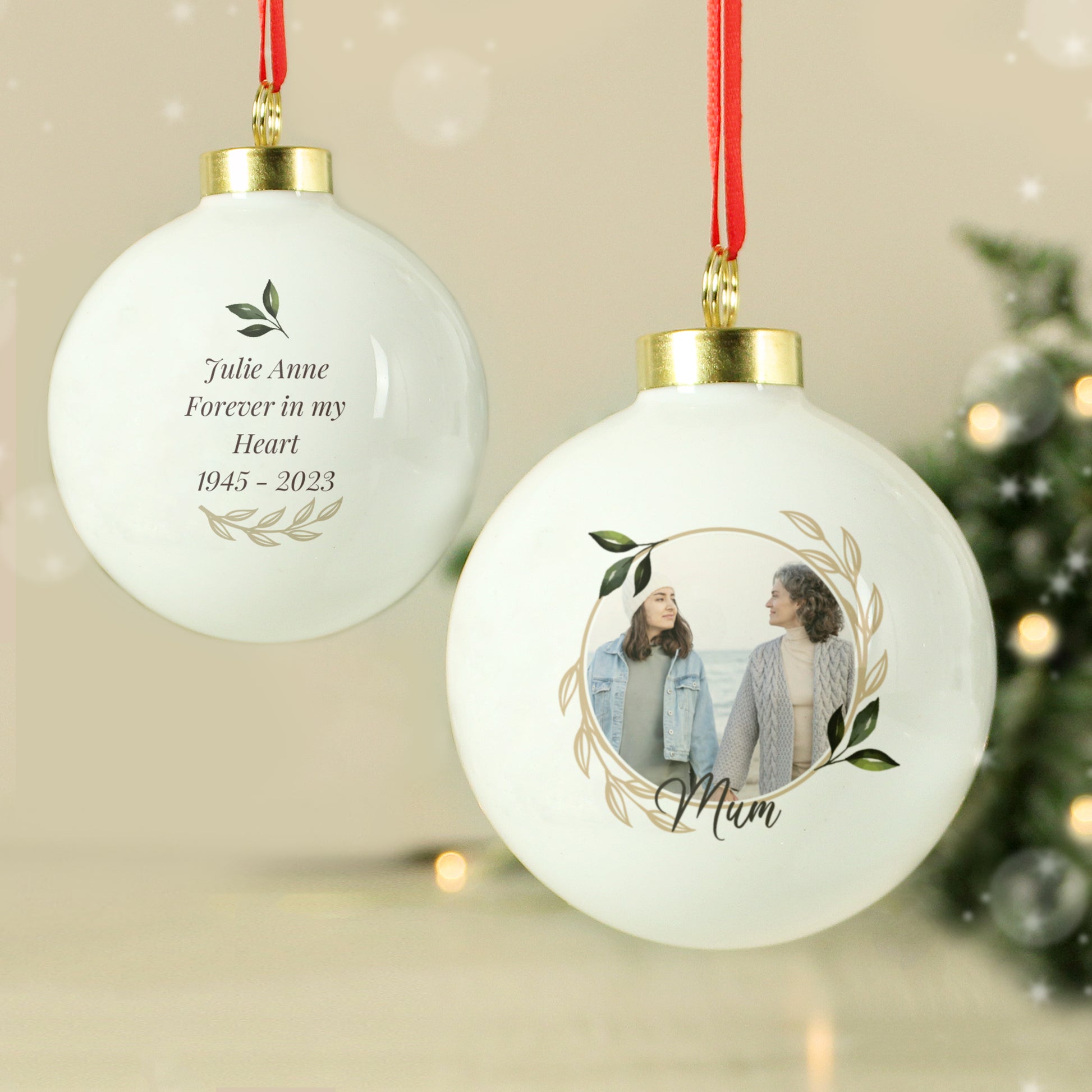 Personalised Photo Upload Memorial Bauble - image 7