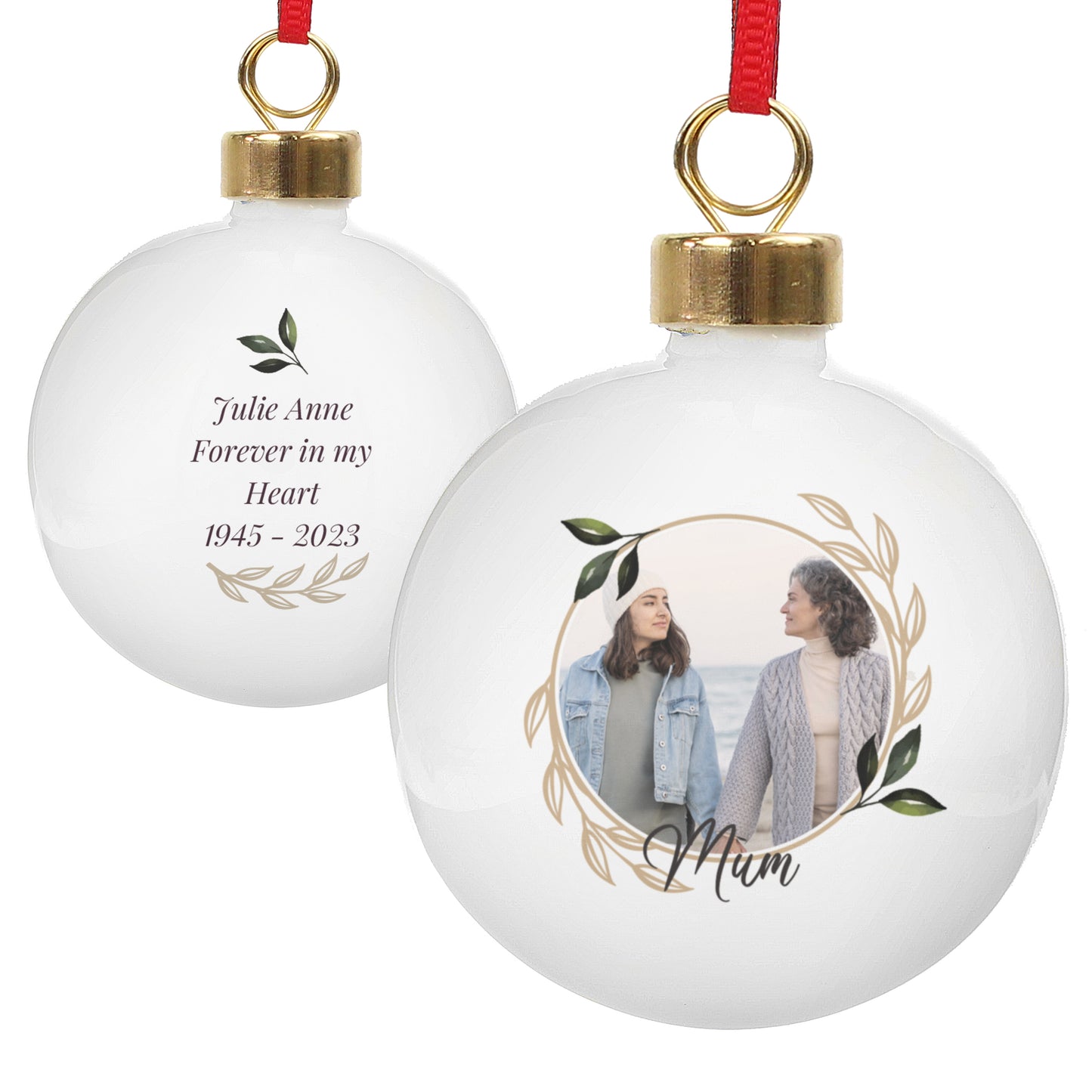 Personalised Photo Upload Memorial Bauble - image 9