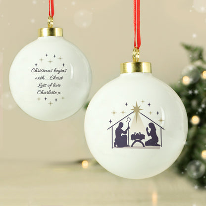 Personalised Nativity Bauble from Heartfelt Gifts