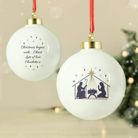 Personalised Nativity Bauble from Heartfelt Gifts