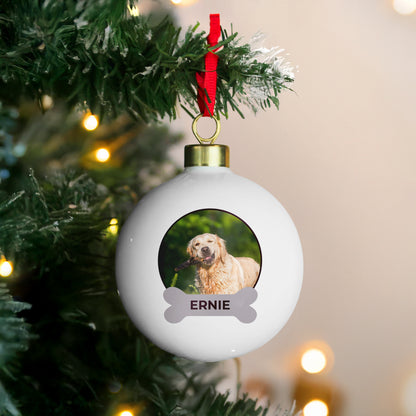 Personalised Photo Upload Dog Christmas Bauble – Dog Lover Christmas Gift