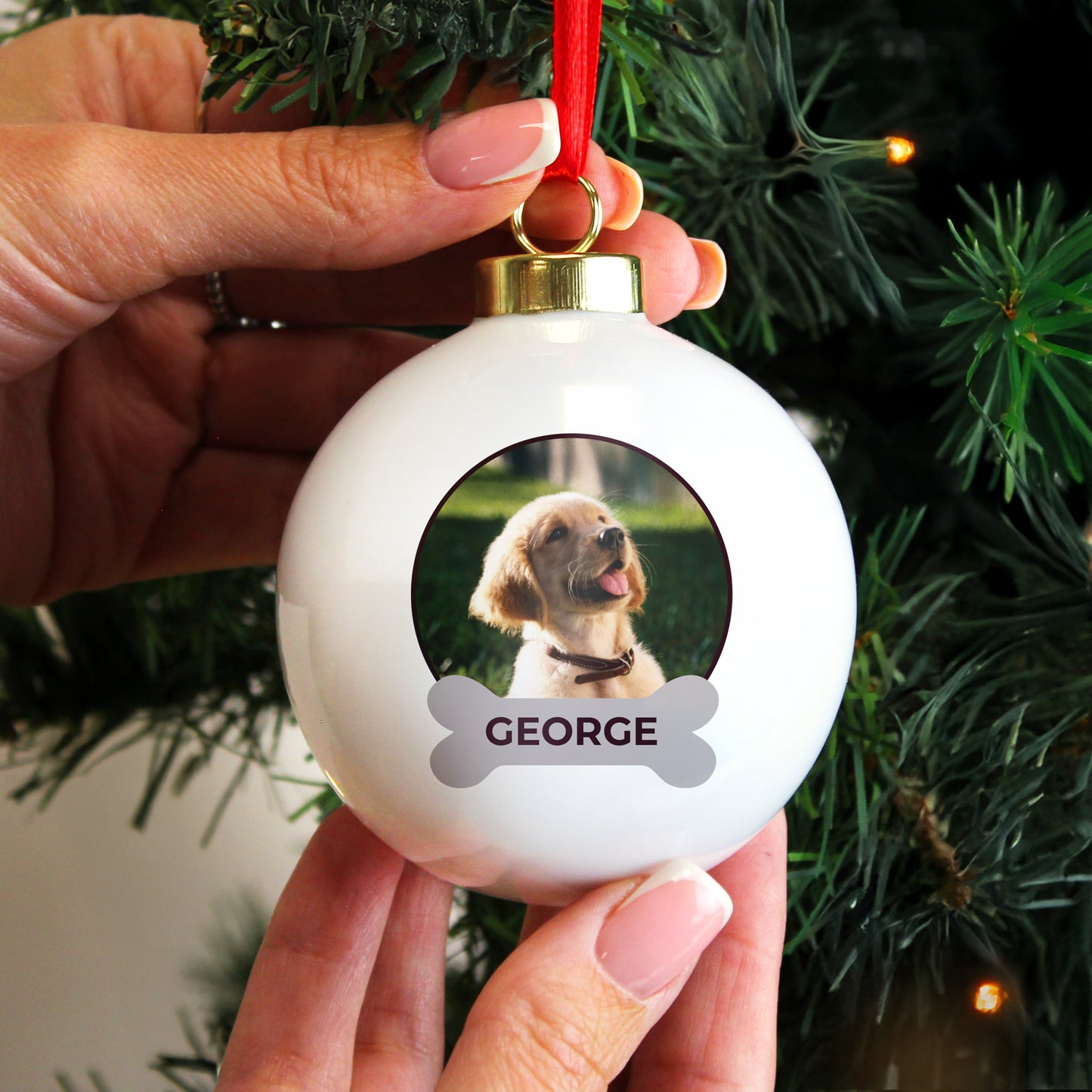 Personalised Photo Upload Dog Christmas Bauble – Dog Lover Christmas Gift - image 2