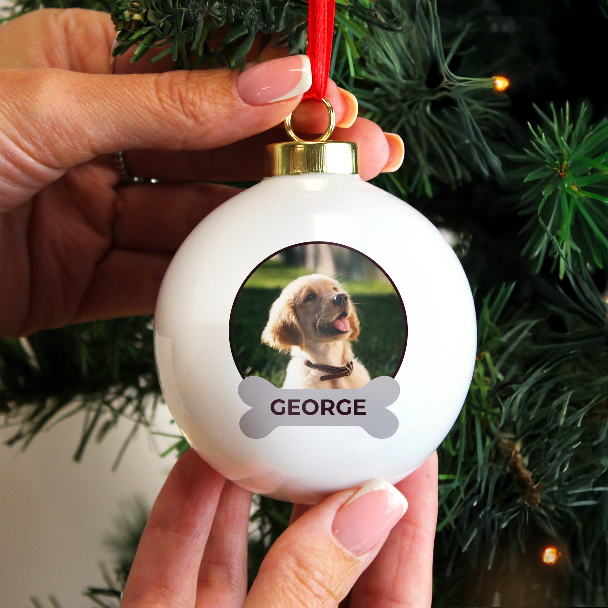 Personalised Photo Upload Dog Christmas Bauble – Dog Lover Christmas Gift - image 2