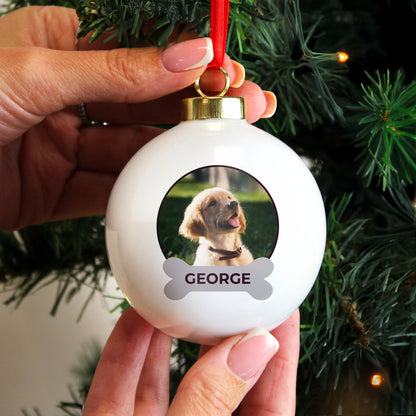 Personalised Photo Upload Dog Christmas Bauble – Dog Lover Christmas Gift - image 2