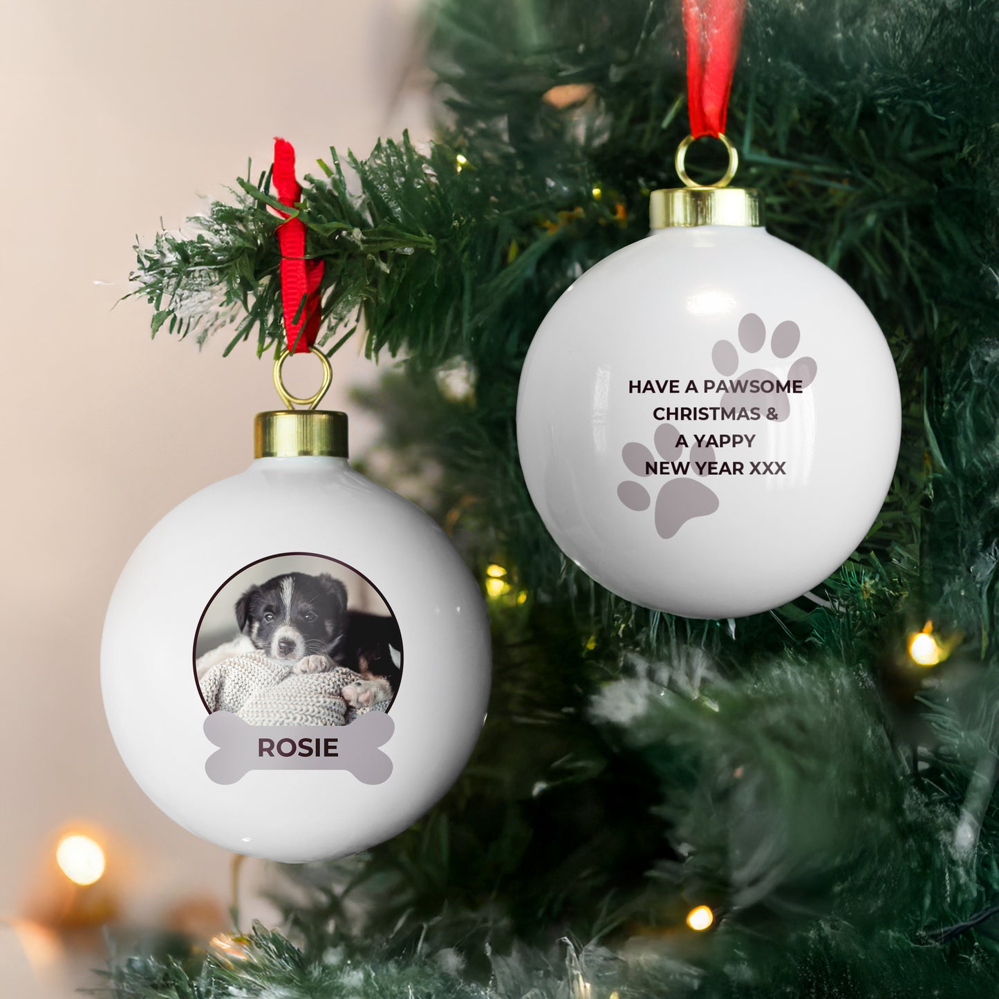Personalised Photo Upload Dog Christmas Bauble – Dog Lover Christmas Gift - image 3