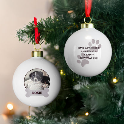 Personalised Photo Upload Dog Christmas Bauble – Dog Lover Christmas Gift - image 3