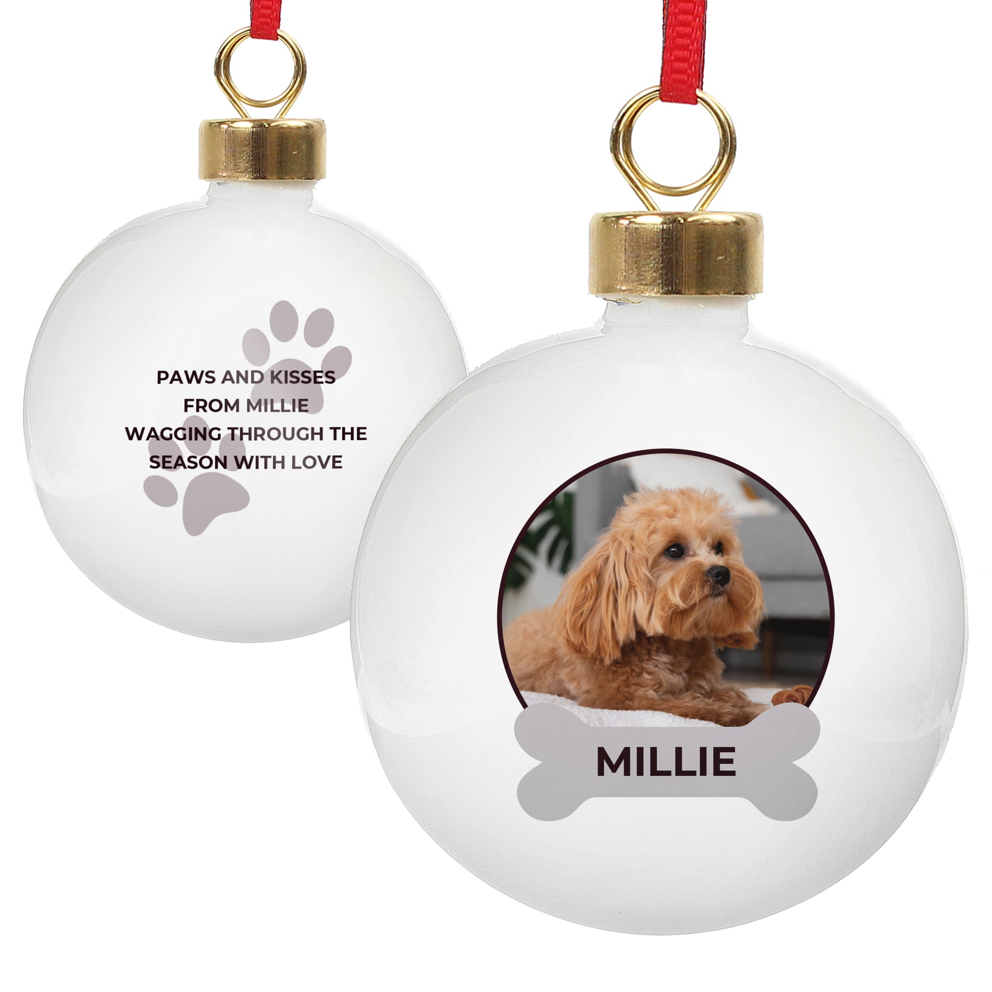 Personalised Photo Upload Dog Christmas Bauble – Dog Lover Christmas Gift - image 4