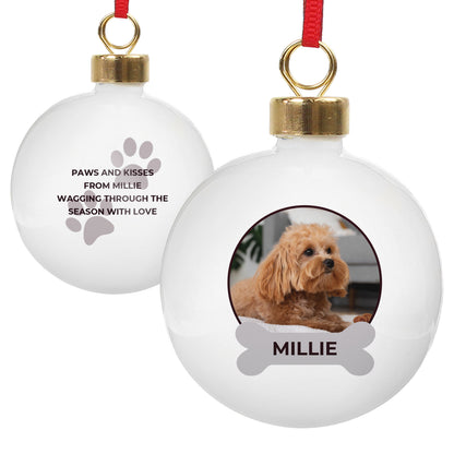Personalised Photo Upload Dog Christmas Bauble – Dog Lover Christmas Gift - image 4