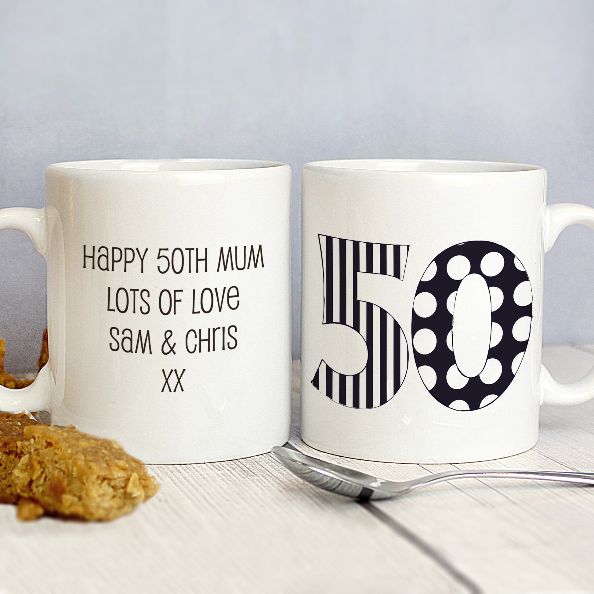 Personalised Monotone Numbers Mug from Heartfelt Gifts