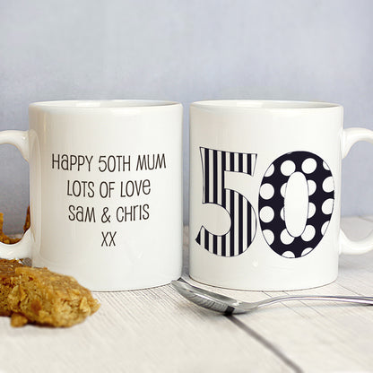 Personalised Monotone Numbers Mug from Heartfelt Gifts