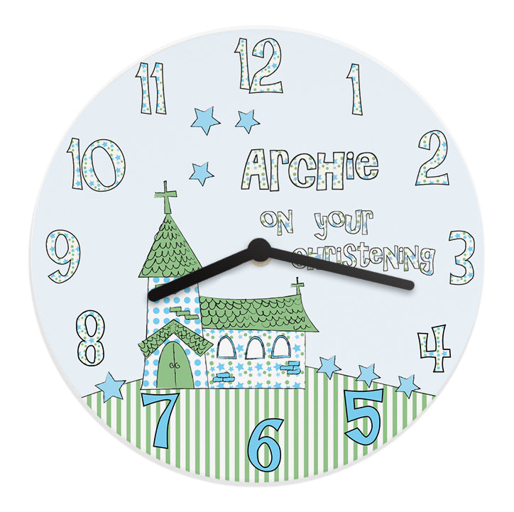 Personalised Church Boys Christening Clock - image 4