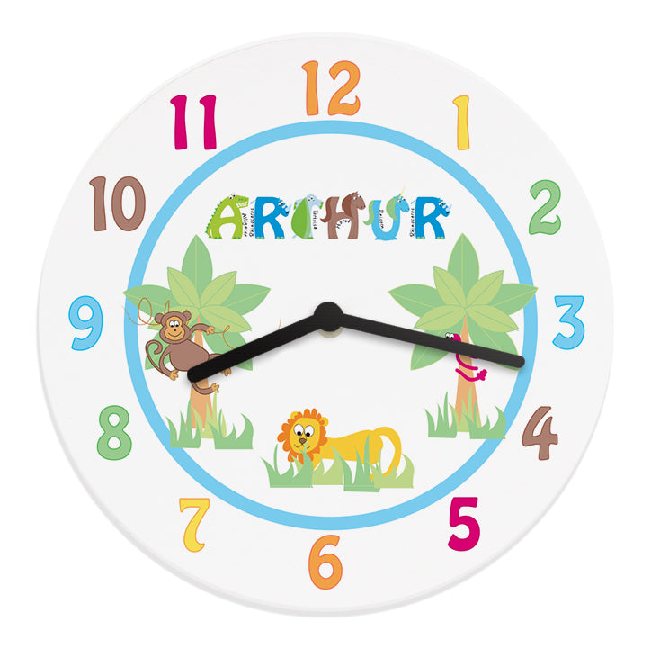Personalised Blue Animal Alphabet Clock - image 5