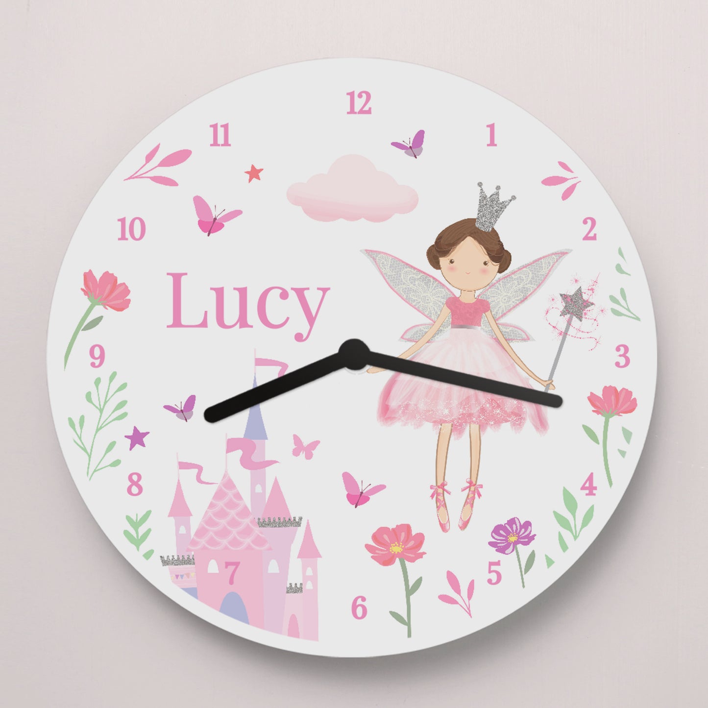 Personalised Fairy Princess Clock – Girls Bedroom Wall Clock Birthday Gift - image 2