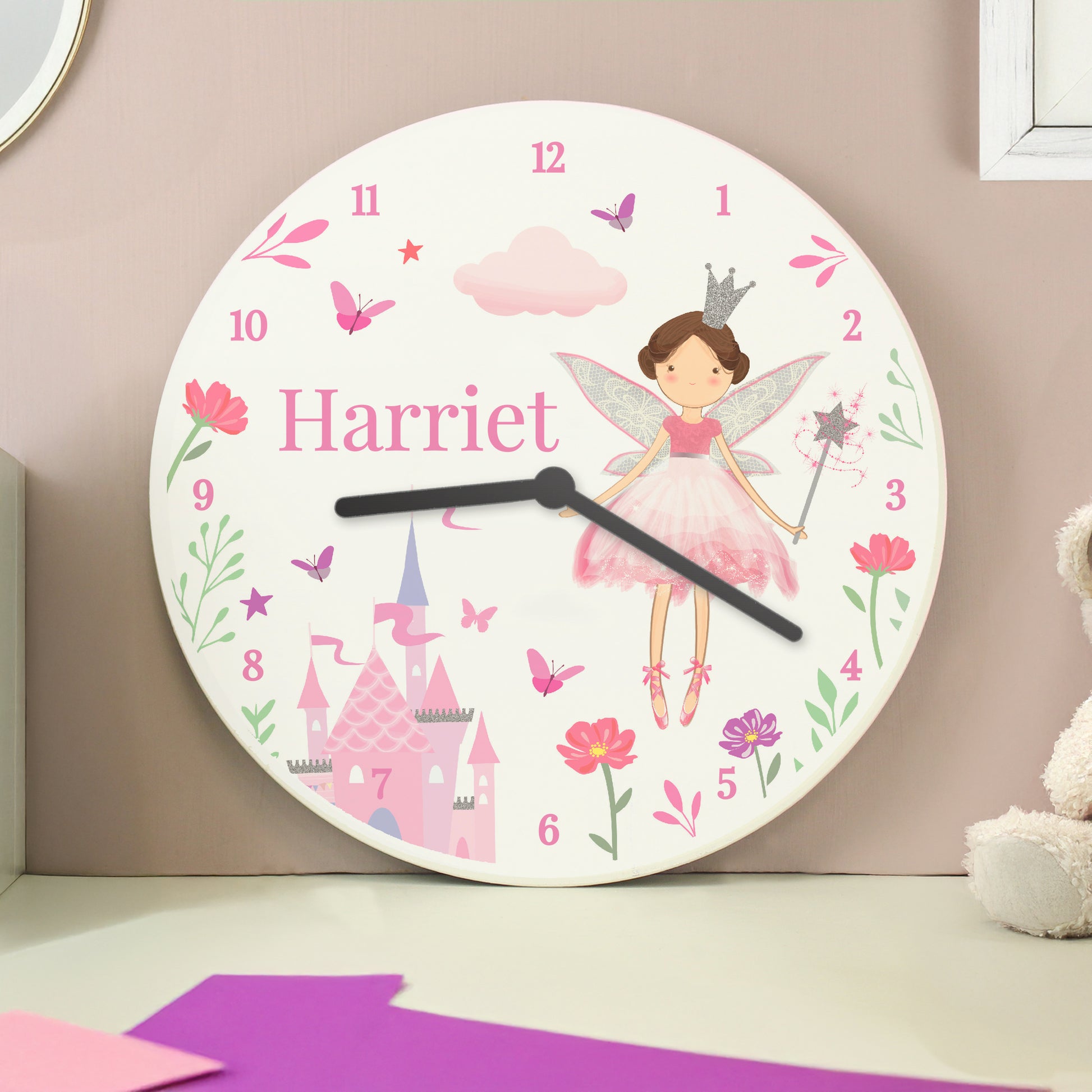 Personalised Fairy Princess Clock – Girls Bedroom Wall Clock Birthday Gift - image 3
