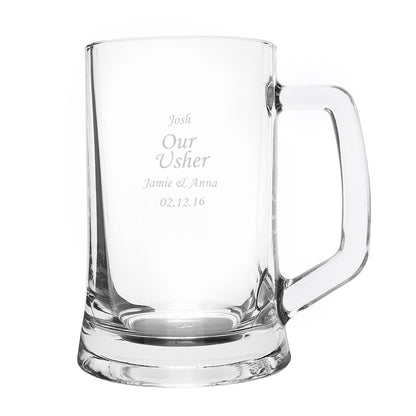 Engraved Personalised Glass Pint Stern Tankard - image 5