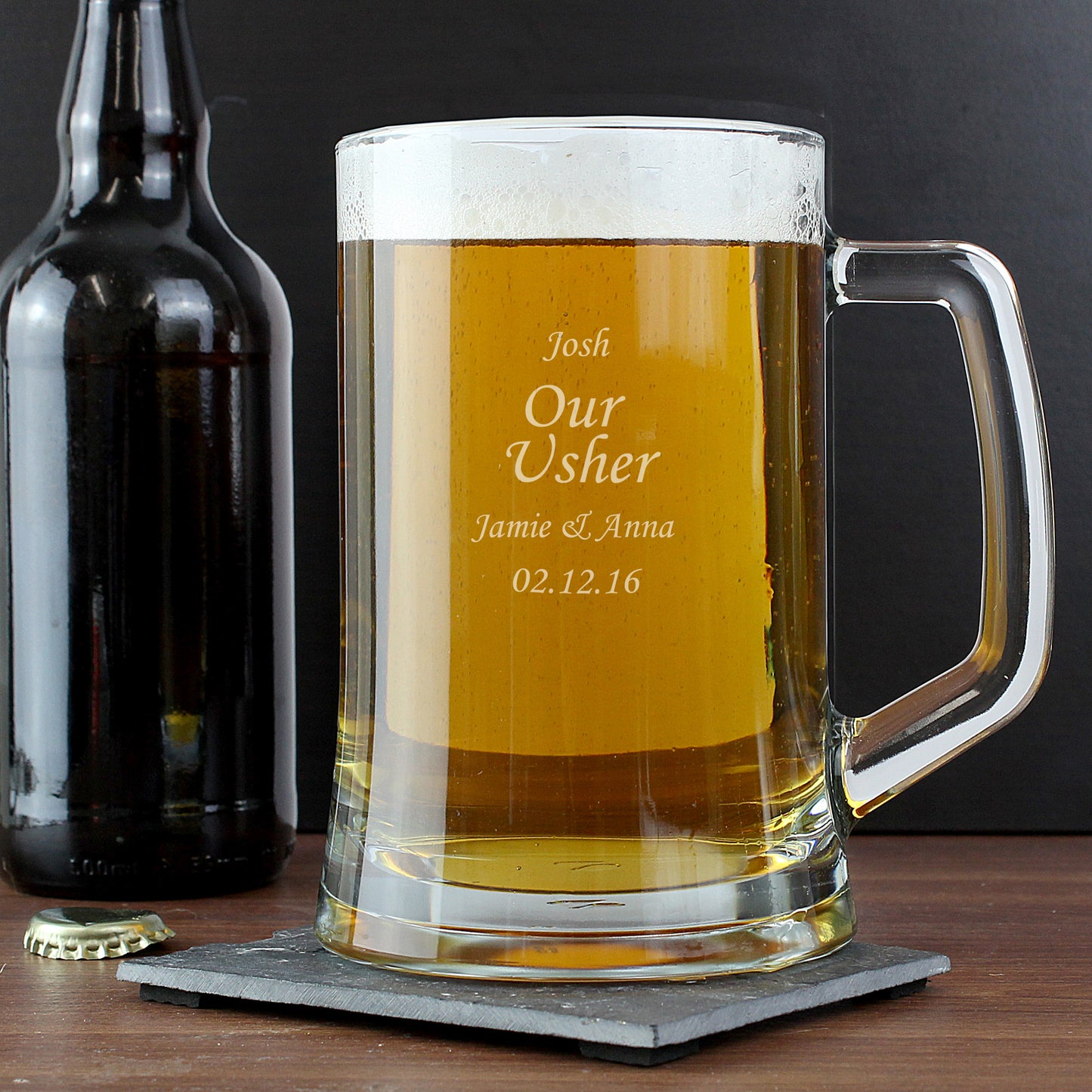 Engraved Personalised Glass Pint Stern Tankard - image 6