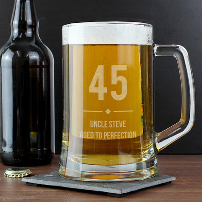 Personalised Big Age Glass Pint Stern Tankard - image 5