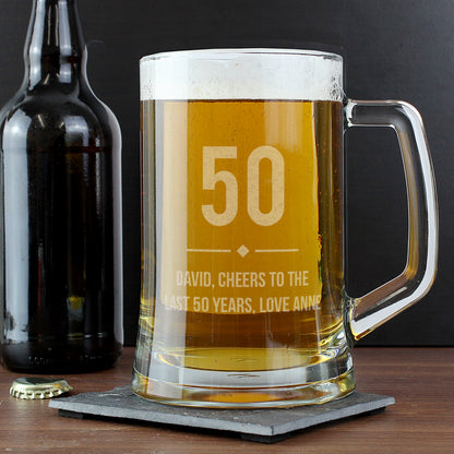 Personalised Big Age Glass Pint Stern Tankard - image 6